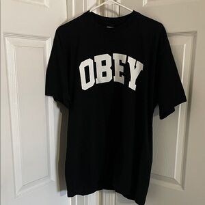 Obey Black and White Short Sleeve Tee
